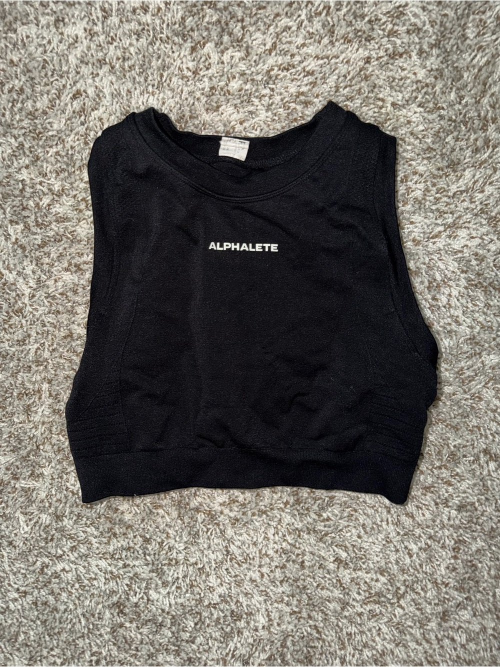 Alphalete Black Logo Muscle Crop Top